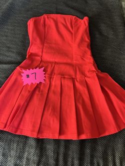 Red Strapless Mini Dress