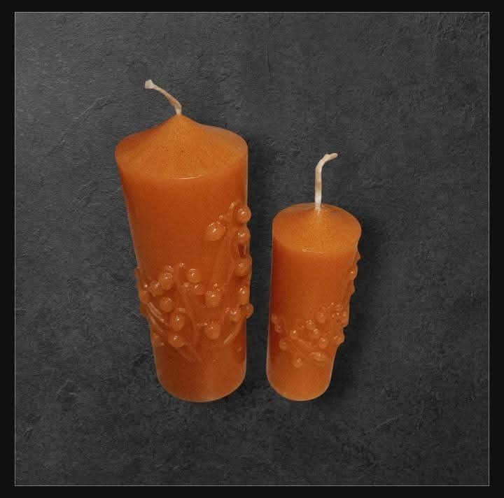 Orange Floral Candles