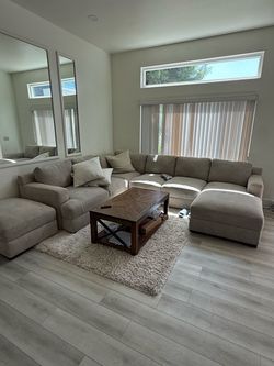 Sofas, like new no tears or stains. Very comfy, Costco brand.