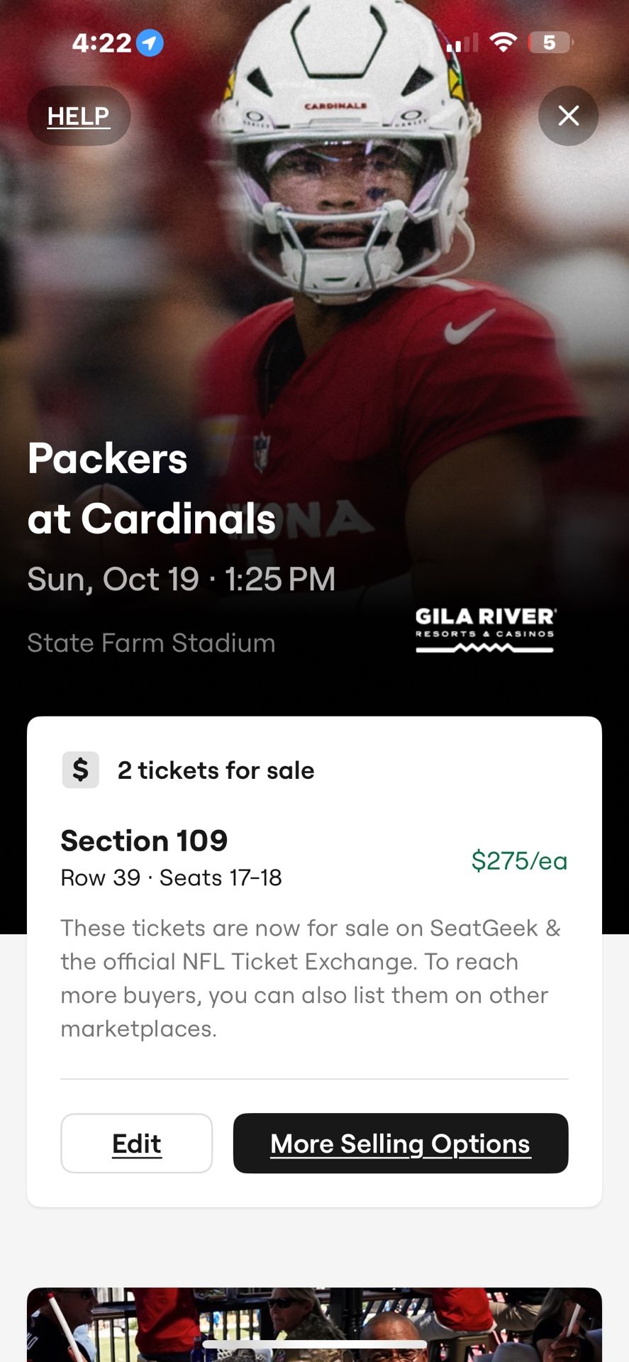 Packers Vs cards