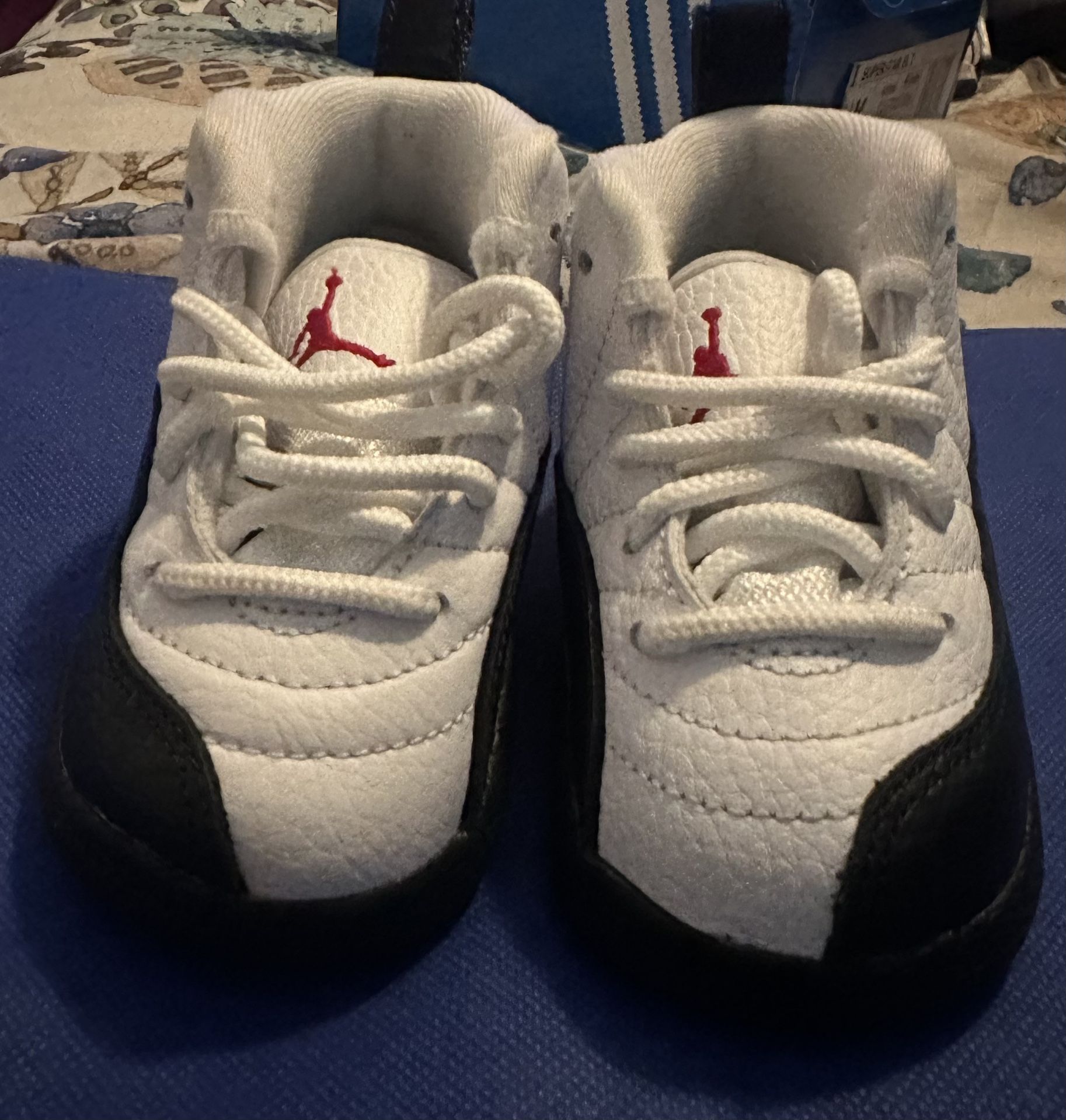 Jordan Toddler's 12 Retro White/Gym Red-Black 'Taxi Flip'