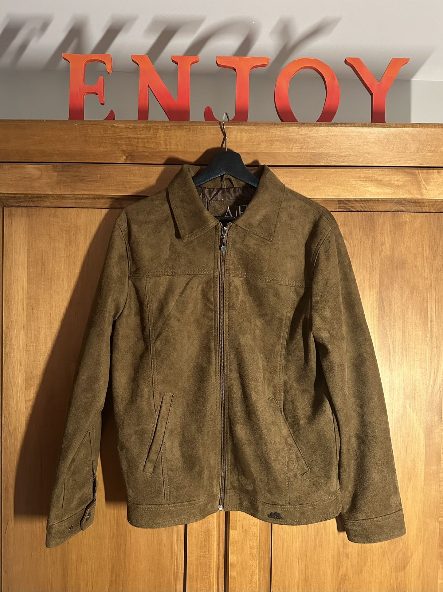 Men’s Leather Jacket M-RG - Brown Suede Genuine Leather