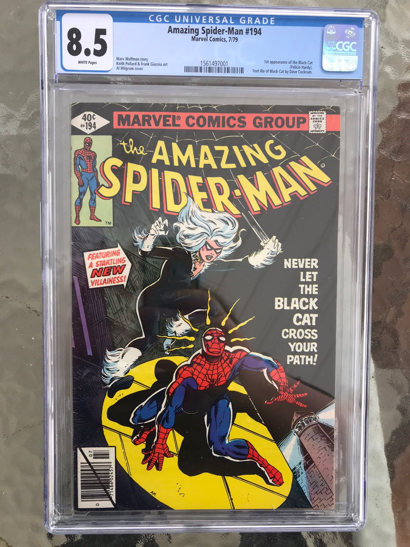 Amazing Spider-Man #194 (1979) CGC 8.5 — White Pages; 1st appearance Of Black Cat