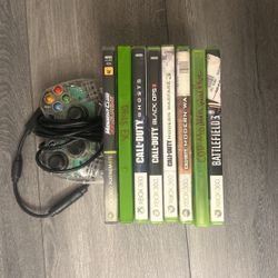 Xbox 360 Games And Light Up Wired Controller 