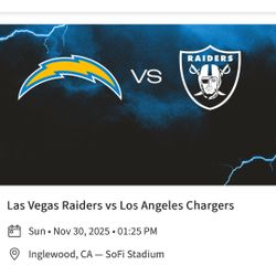2 Raiders Vs Chargers Tickets 11/30