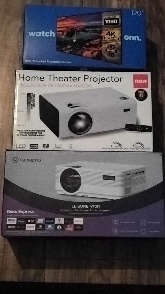 Two Projectors And One Big Screen