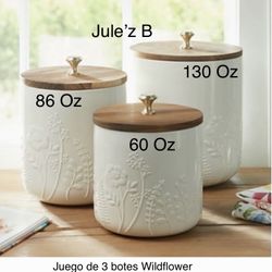 Princess House.  Juego De Botes Wildflower Nuevos En Sus Cajas 