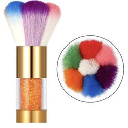 Nail Art Glitter Brush Makeup Dust Clean UV Gel Powder Remover Manicure Acrylic Gold