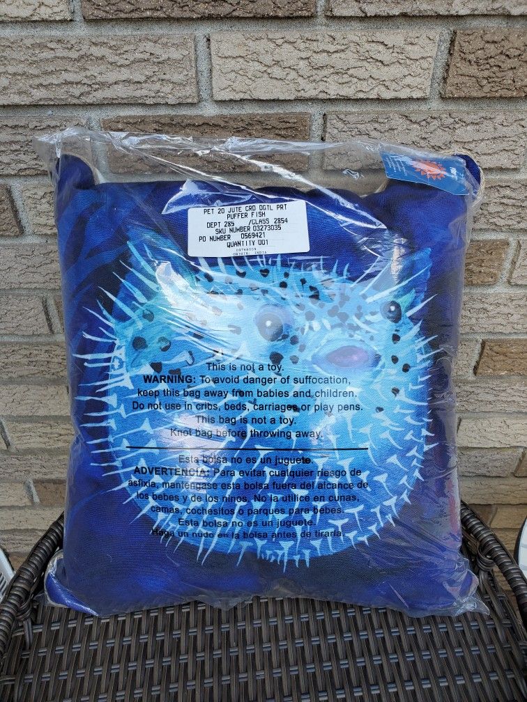 New Pier 1 Puffer Fish Pillow / Outdoor for Sale in Allen Park, MI