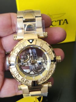 New Invicta Subaqua Nebula Automatic Phantom Skeleton 47mm  Men's Gold Watch