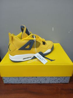 Air Jordan 4 Yellow and Grey Sneakers size 12