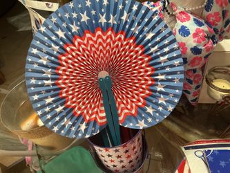 Large lot Fourth of July hats, leis, candle,