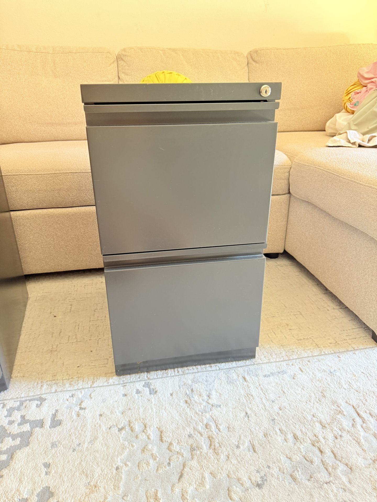 2 Drawer File with Full Pull, for Home and Office, Holds Letter Width Hanging Folders Mobile Pedest