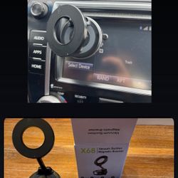 Vacuum Magnetic Suction Phone Holder, Foldable and Retractable Hands-Free Suction Cup Phone Mount for Car/Gym/Mirror/Smooth Surface, Compatible with i