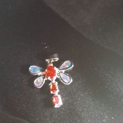 .925 Stamped Dragon Fly Pendant