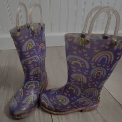 Rainbow Toddler Light Up Rain Boots