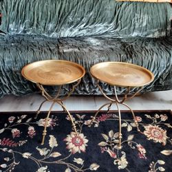 Pair of Brass Side Tables