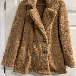 Women’s Light Brown Fleece Jacket - Size Medium - NWOT