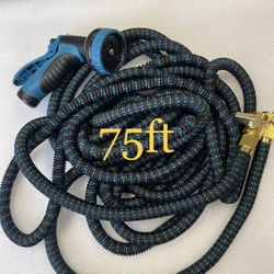  75ft Expandable Garden Hose with 10 Function Sprays, Extra Strength Fabric