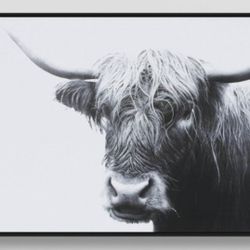 47" x 24" Highland Cow Framed Canvas by threshold 