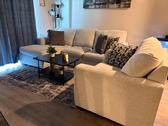 Light Gray Fabric Sectional Sofa