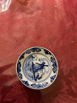 Delft Blue and White Miniature Ceramic Plate for decoration