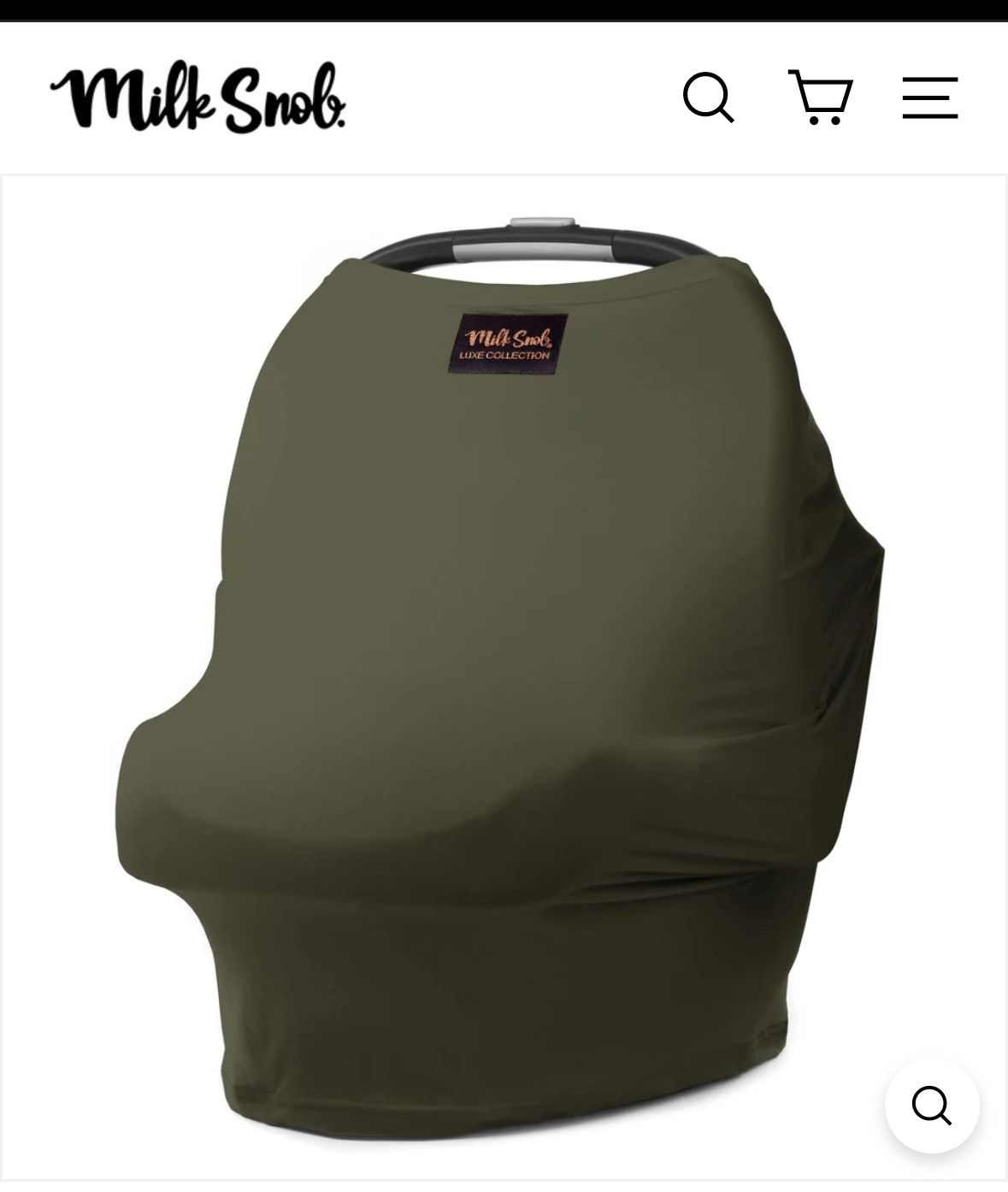 Milk Snob Car Seat Cover – Olive Green (Brand New)