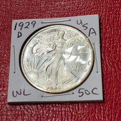 1929-D Walking Liberty 50C Antique Restrike Coin