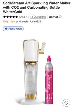 SodaStream Art Sparkling Water Maker with CO2 used and Carbonating Bottle White/Gold