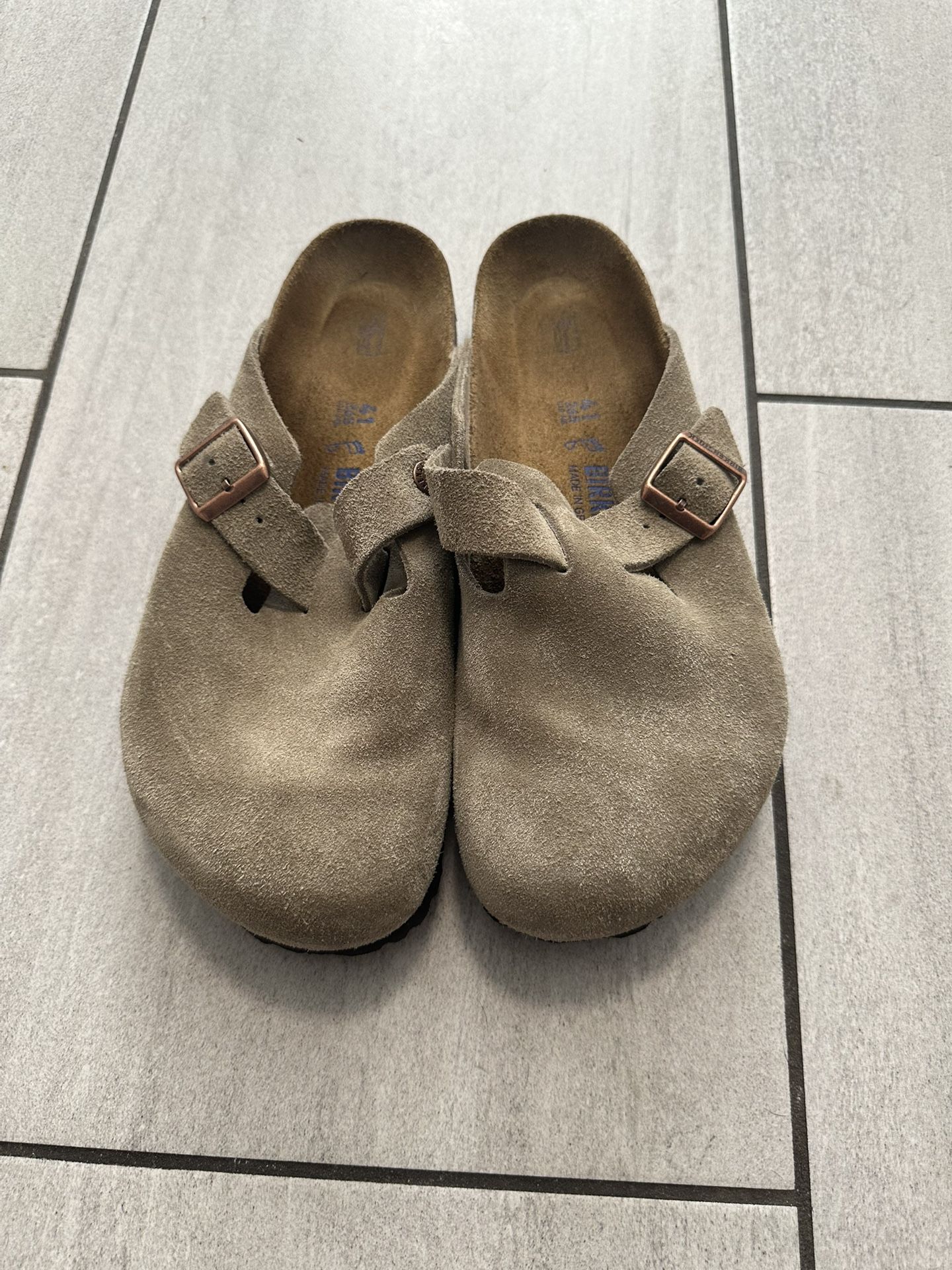 Birkenstock - Boston Clogs, Toupe & Men Size 8