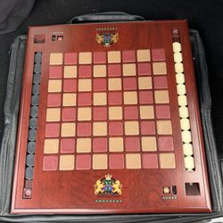Noble Games Mahogany & Leather Checkers Board