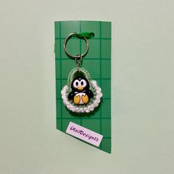 Little keychain charm, handmade, backpack, charm, penguin charm