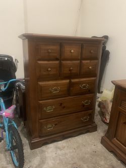 Tall Classic Wood Dresser 