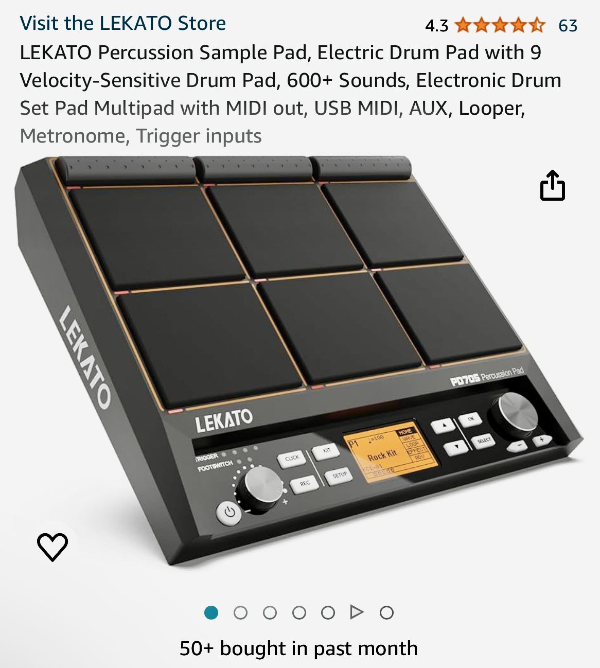 LEKATO Pd705 Percussion Sample Pad (Drum Kit, Beat Machine)