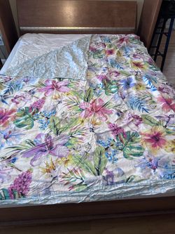 TWIN Duvet cover + 2 pillowcases  - floral, birds, colorful