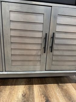 Like-new solid wood TV credenza - coastal farmhouse style