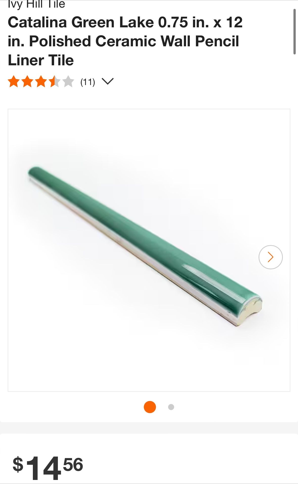 Ivy Hill Tile Catalina Green Lake 0.75 in. x 12 in. Polished Ceramic Wall Pencil Liner
