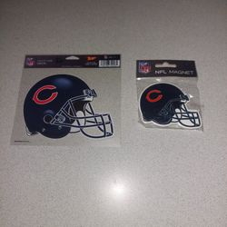 CHICAGO BEARS DECAL AND MAGNET BOTH NEW FACTORY SEALED 