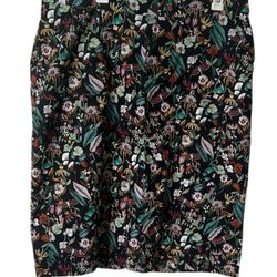 Christopher & Banks Floral Midi Skirt Size 16 Back Zip Floral Lind A Knee Length  Comes from a pet and smoke free home. Measurements are in the pictur