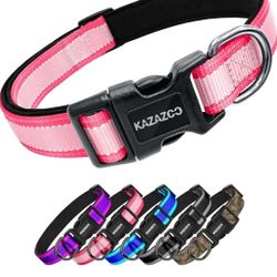 Dog Collar for Large, Medium & Small Dogs - ​No Pull, Heavy Duty, ​Reflective Dog Collar with ​Extra Soft Padding, Adjustable Nylon Leash