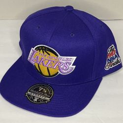 Fitted Mitchell & Ness Brand Patched Lakers Hat Size 7 3/8 New