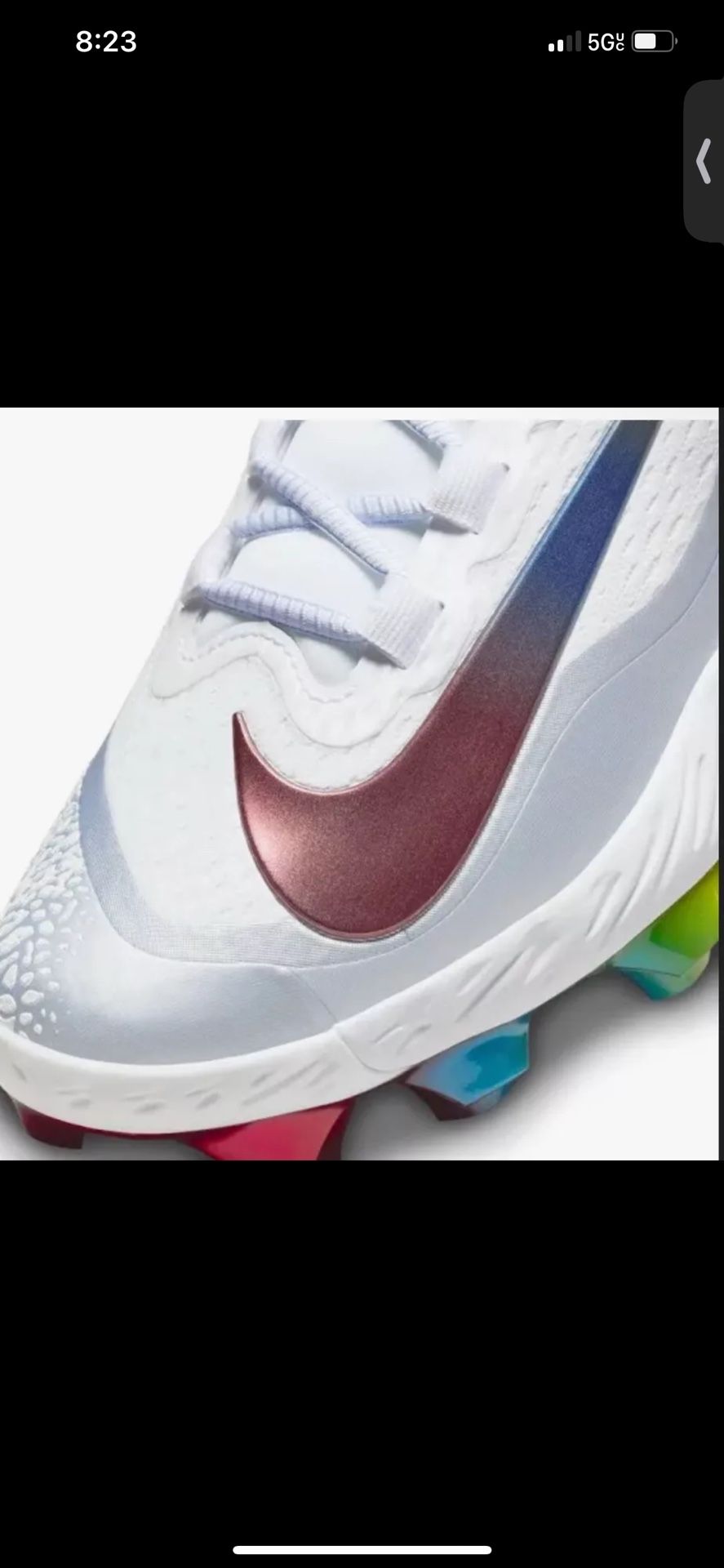 Nike Alpha Huarache Elite MCS Softball Cleats Size Men 7/FITS