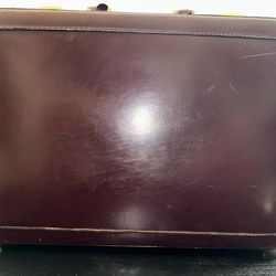 FRANZEN Briefcase Top Grain Brown Leather Suede Lined Combo Lock Romania 13x18”