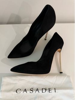 Casadei Black Pearl Heel Pumps – Elegant Statement Heels