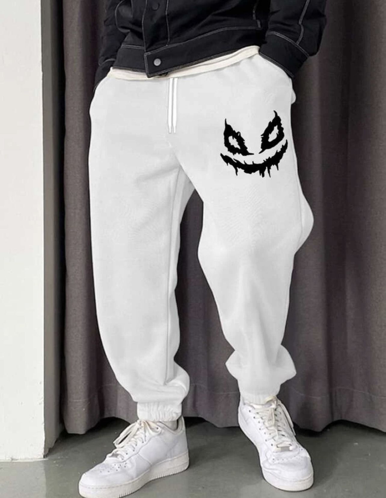 Men's Letter Patched Drawstring Waist Tie Front with Pockets Joggers Sweatpants *NEW*