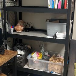 Shelving Unit - Black Metal 5 Shelves 