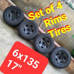 ☆Set Of FOUR 17" wheels Rims Tires 6 Lug ☆ 6x135 ☆ 265 70 17 Llantas Rines Ford