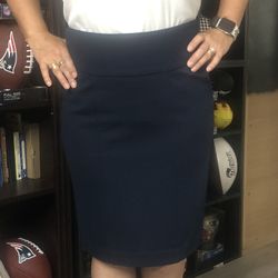 CAbi Blue Dark Skirt 6