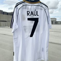Vintage Real Madrid Raul 7 Adidas Soccer Jersey Teka Sponsor Mens XL