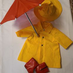 Cute Adorable 18 Inch Doll Rain Coat Set